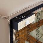 Canapé d'angle modulaire en cuir kaki Domus