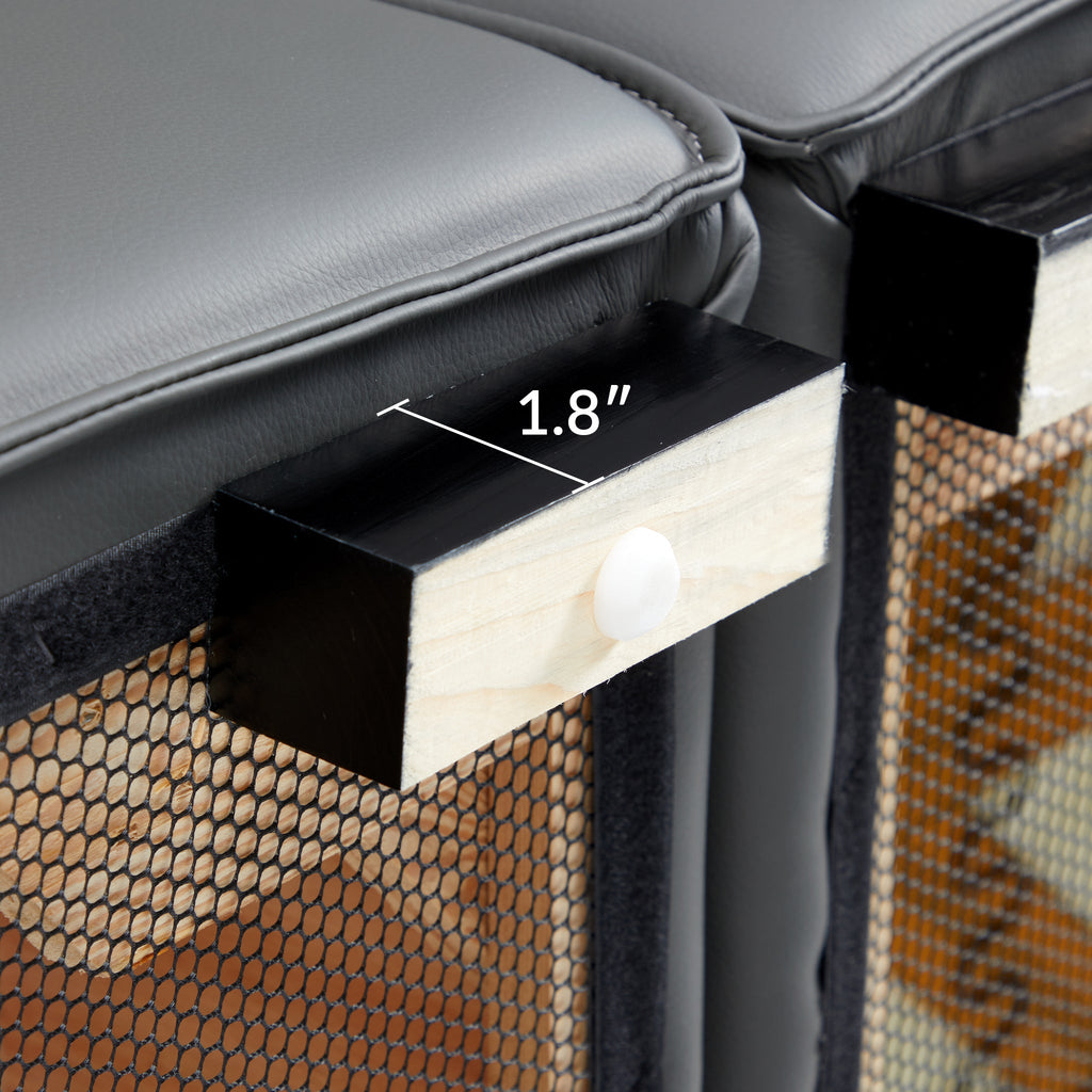 Canapé et pouf modulaires en cuir kaki Domus