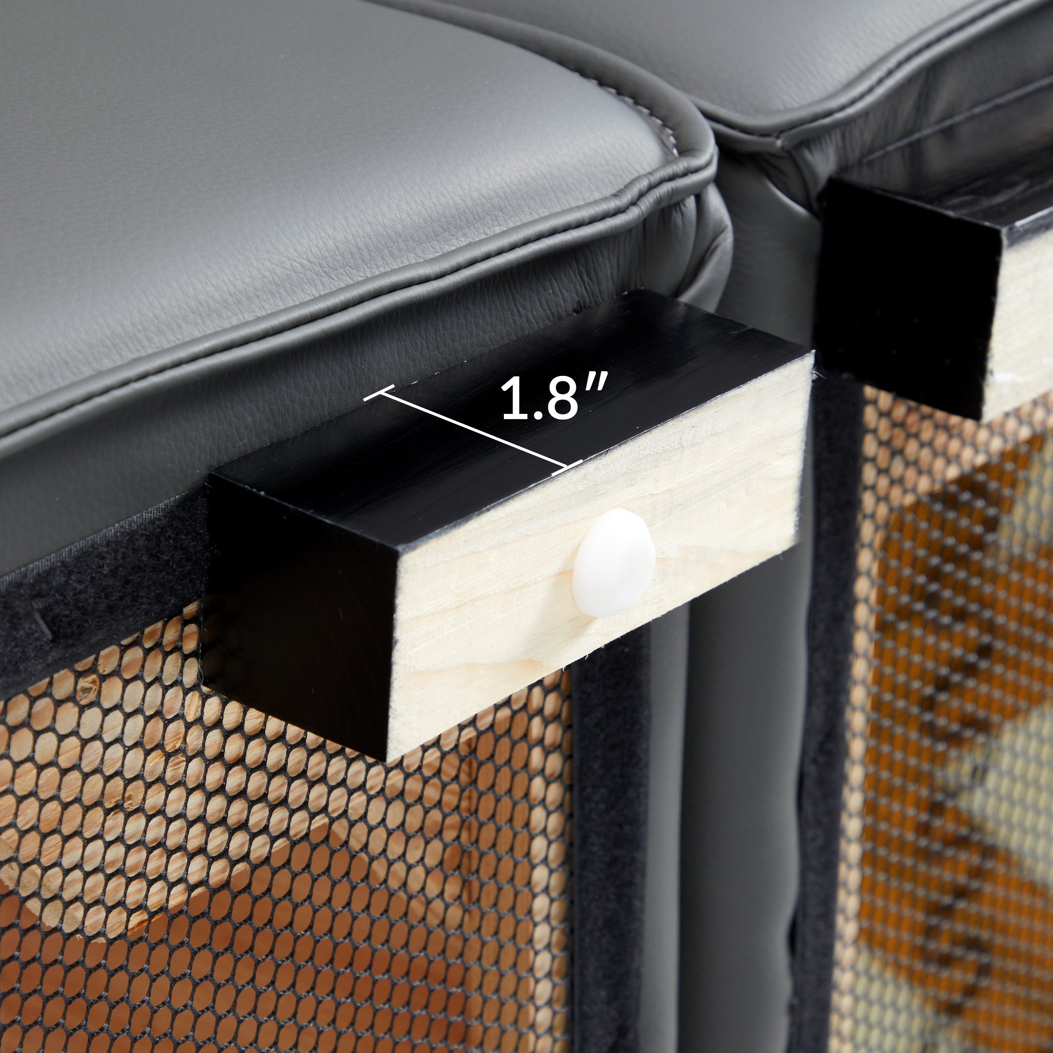 Canapé et pouf modulaires en cuir kaki Domus