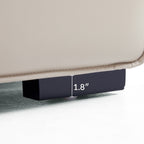 Canapé et pouf modulaires en cuir kaki Domus