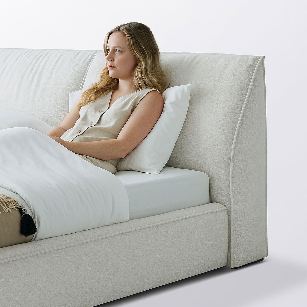 Lit en tissu doux Brioche