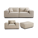 Ensemble de canapés modulaires en cuir beige Domus