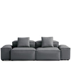 Canapé modulaire Cube en cuir véritable gris foncé