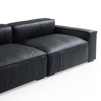 Canapé de luxe minimaliste en cuir noir