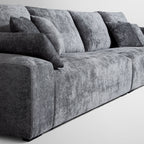 Le canapé et le pouf beiges Empress