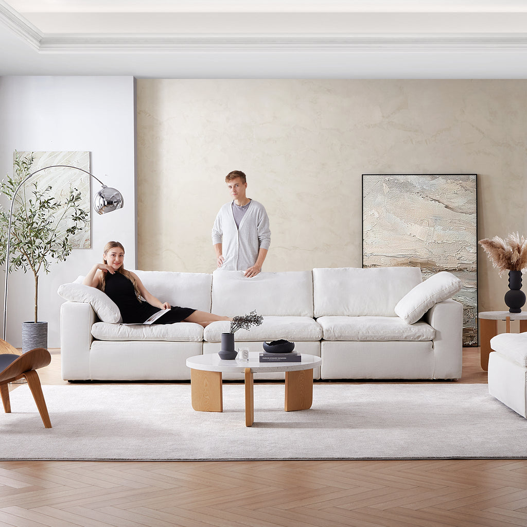 Canapé beige tendre Wabi-Sabi