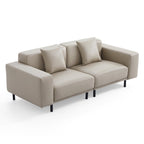 Canapé en cuir beige noble