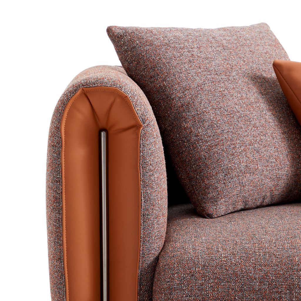 Causeuse Chas Tangerine en polyester et lin