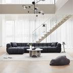 Canapé et pouf Boba en cuir noir