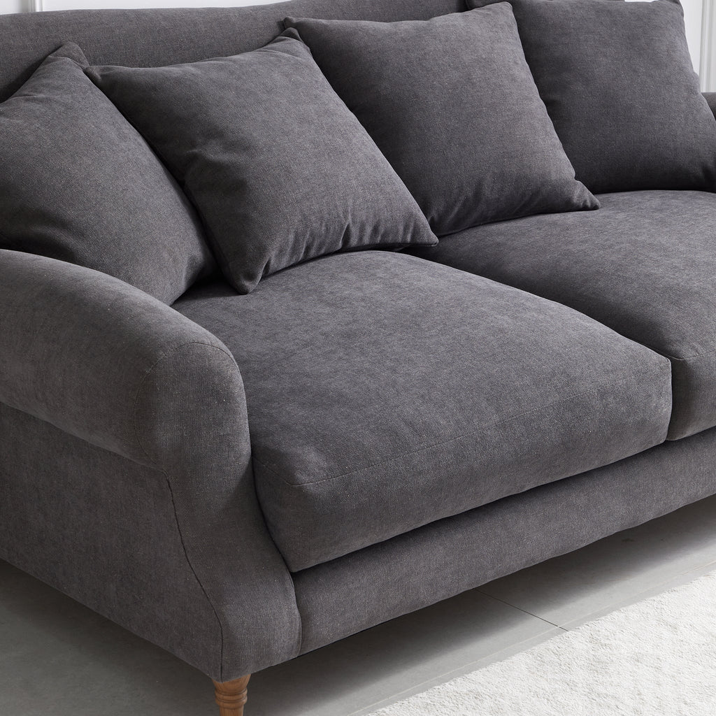 Canapé en tissu gris vintage Isabelle