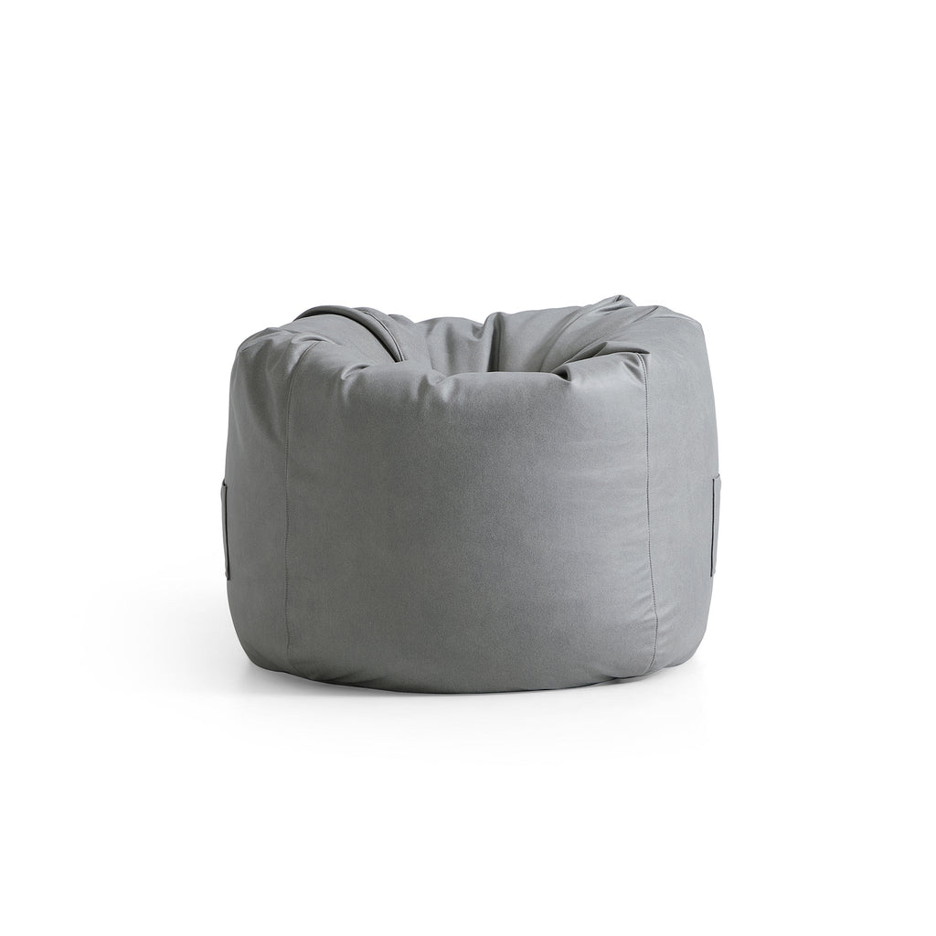 Pouf Litton en cuir gris