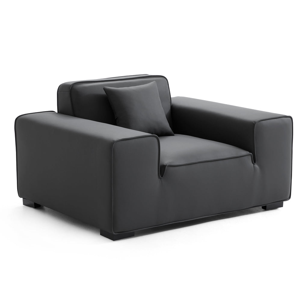 Ensemble de canapés modulaires en cuir kaki Domus