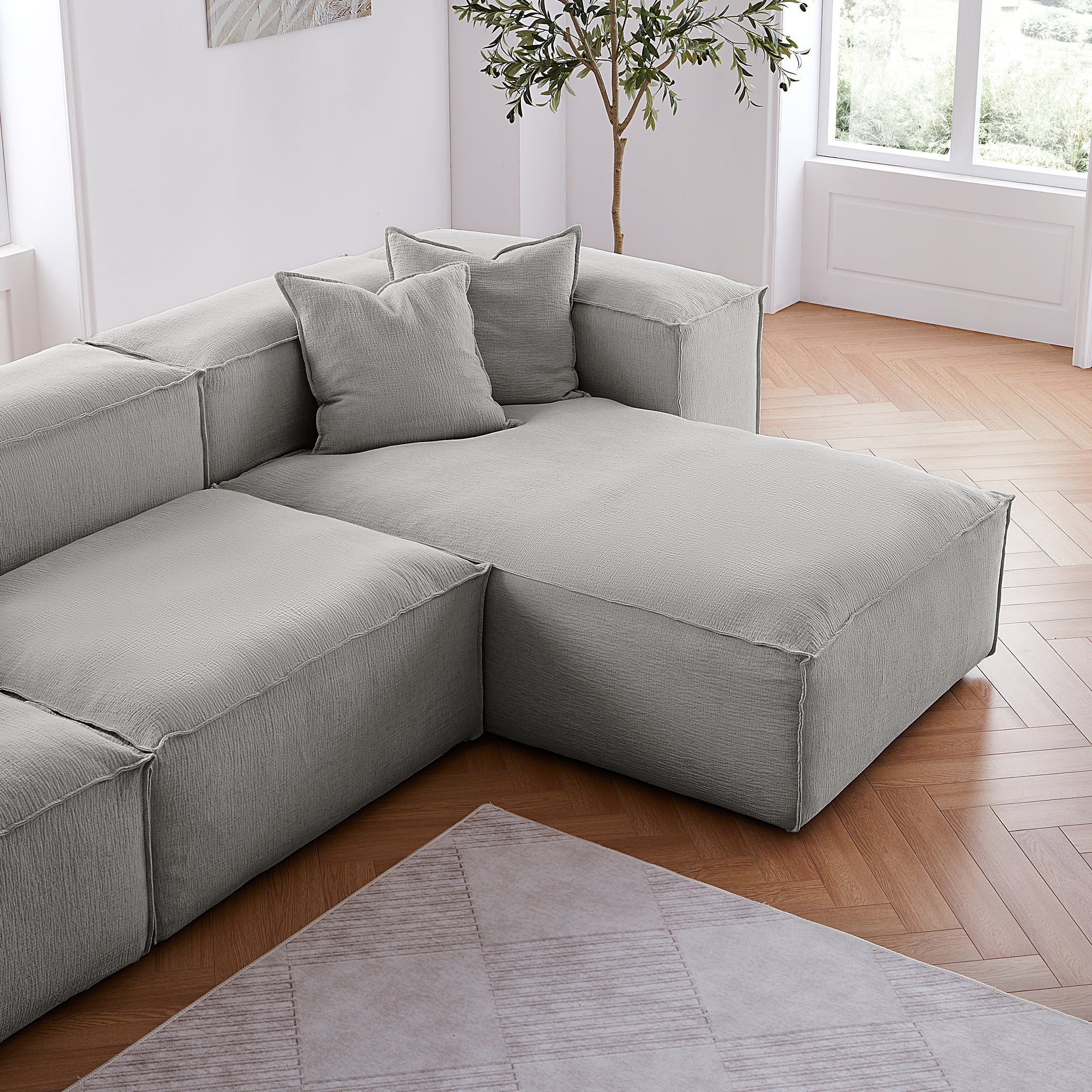 Canapé sectionnel modulaire blanc Freedom