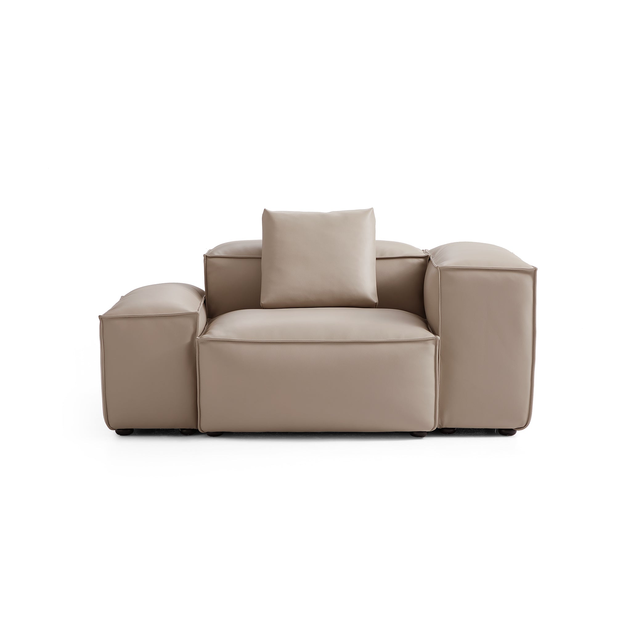 Fauteuil modulaire Cube en cuir véritable gris foncé