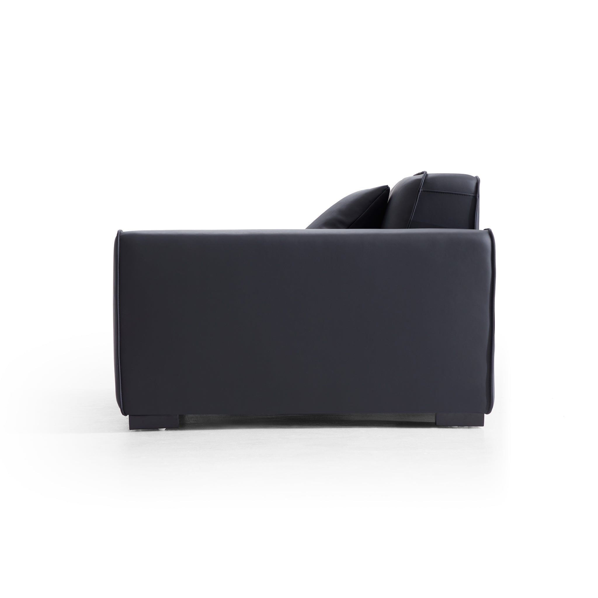 Fauteuil modulaire en cuir noir Domus