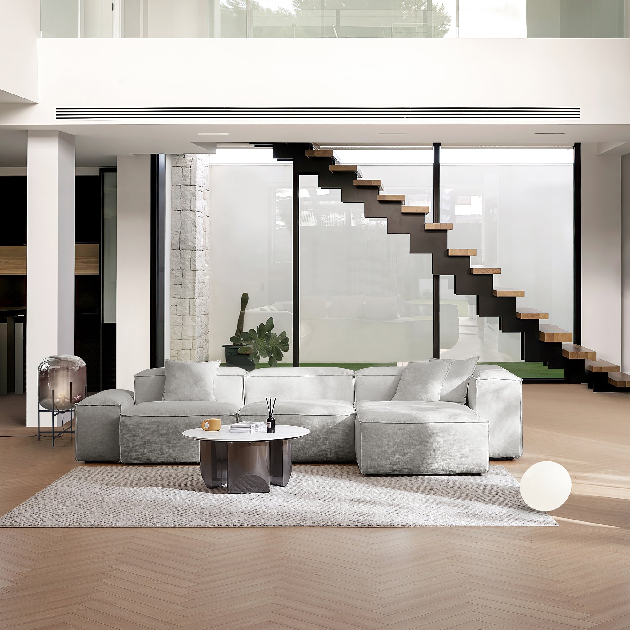 Canapé sectionnel modulaire blanc Freedom