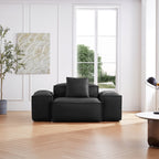 Fauteuil modulaire Cube en cuir véritable marron