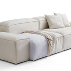 Canapé modulable en L beige Freedom et pouf