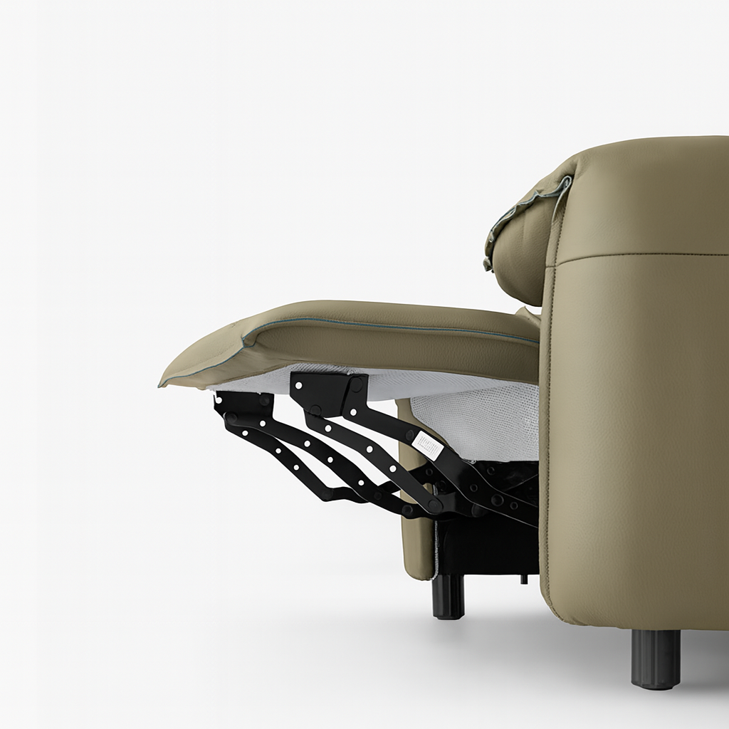 Canapé inclinable électrique Elara en cuir pleine fleur