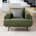 Fauteuil Olivia Green en cuir véritable pleine fleur