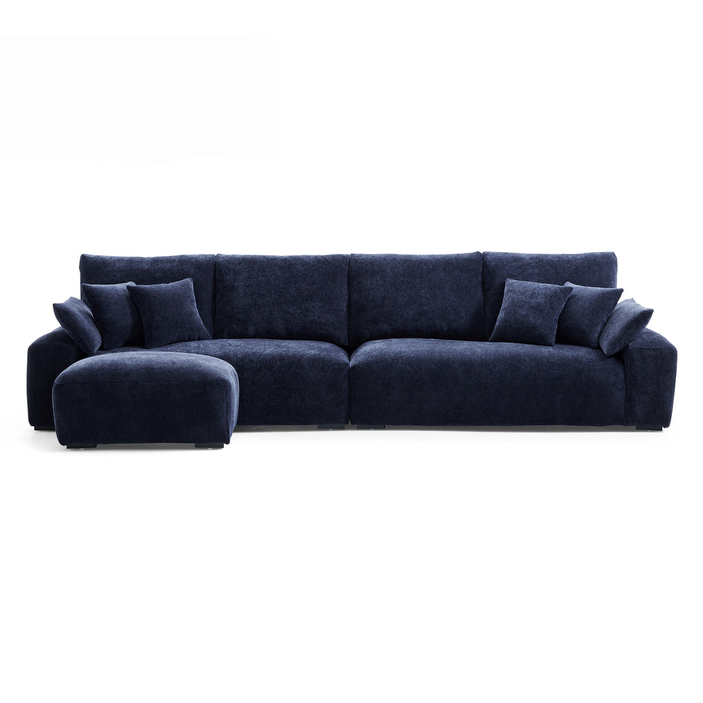 Le canapé et le pouf bleu marine Empress