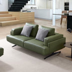 Canapé Olivia Green en cuir véritable pleine fleur