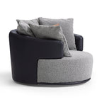 Fauteuil pivotant Luna en tissu bouclé gris clair
