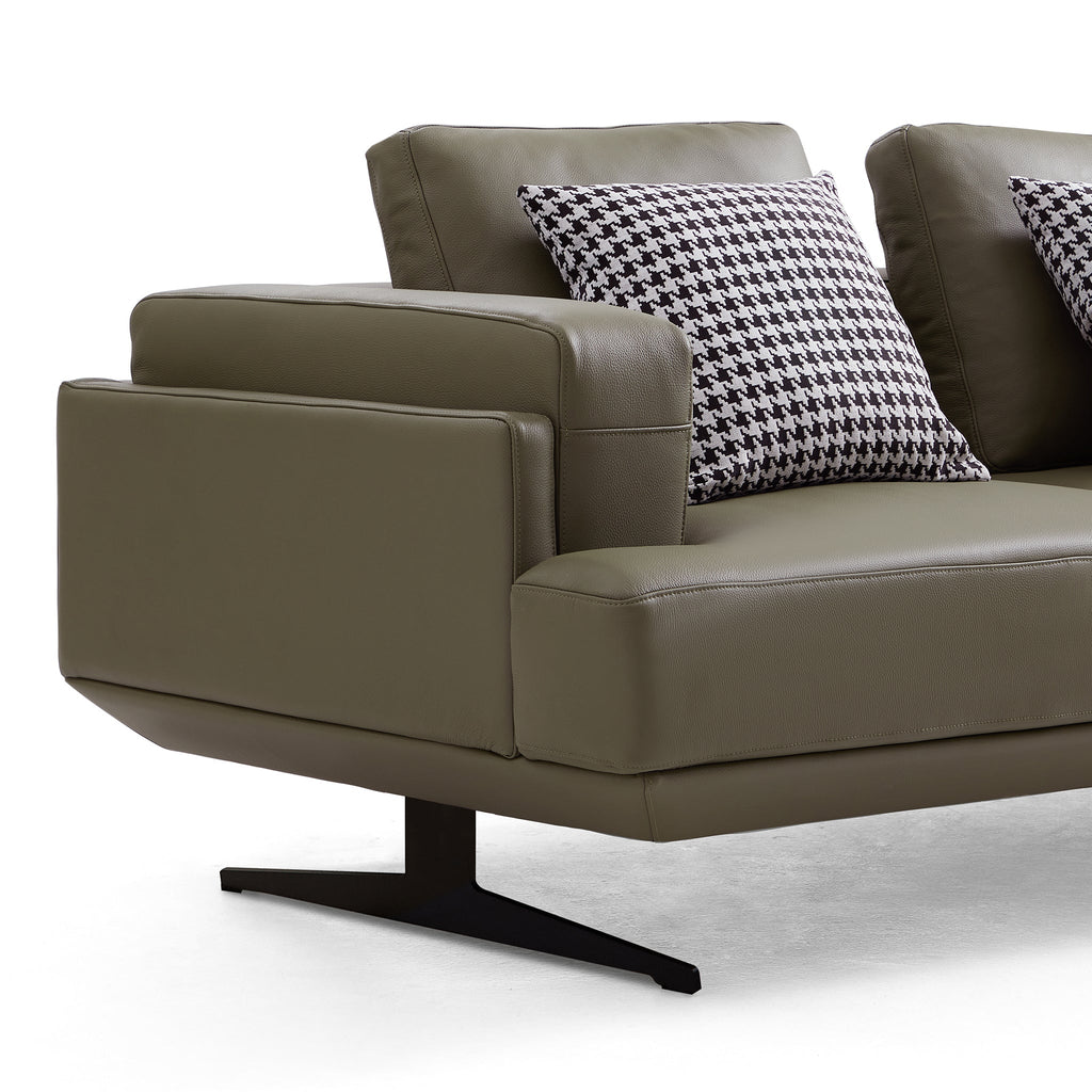 Canapé Olivia en cuir véritable pleine fleur