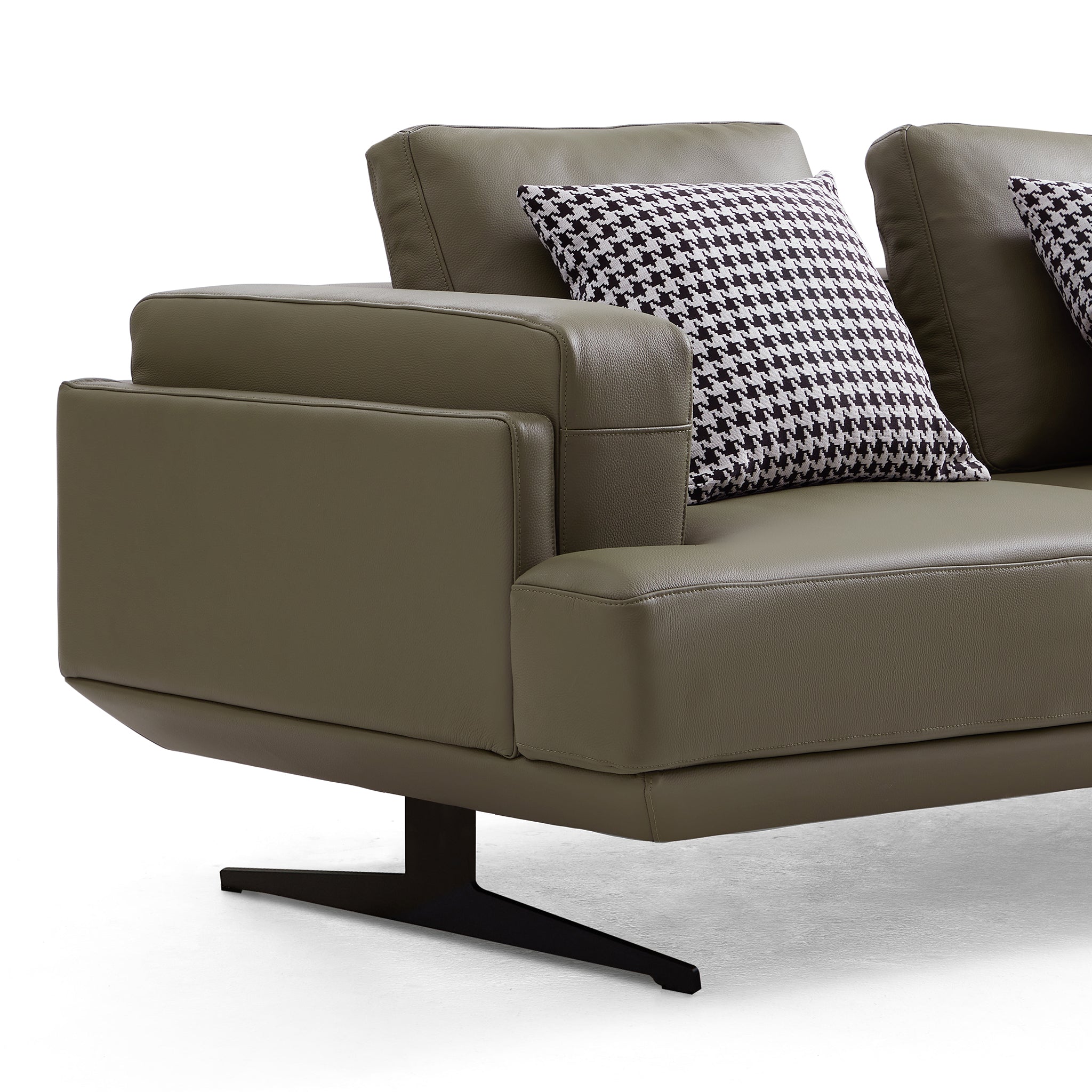 Canapé Olivia en cuir véritable pleine fleur