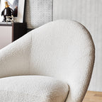 Chaise pivotante en tissu bouclé beige Calla