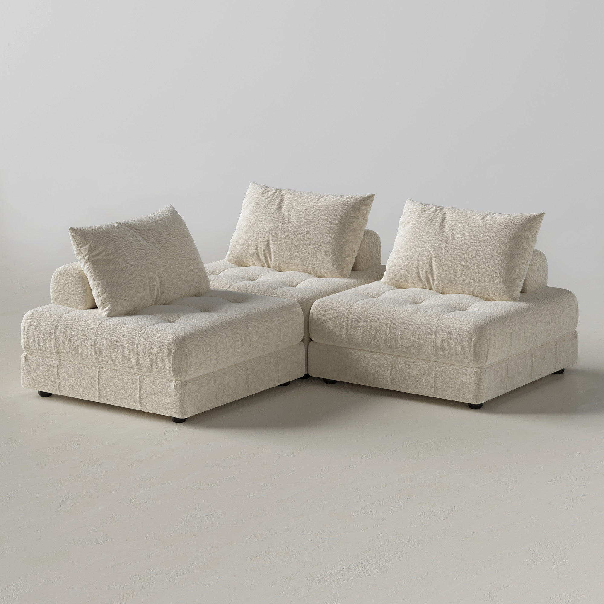 Canapé sectionnel modulaire gris Block