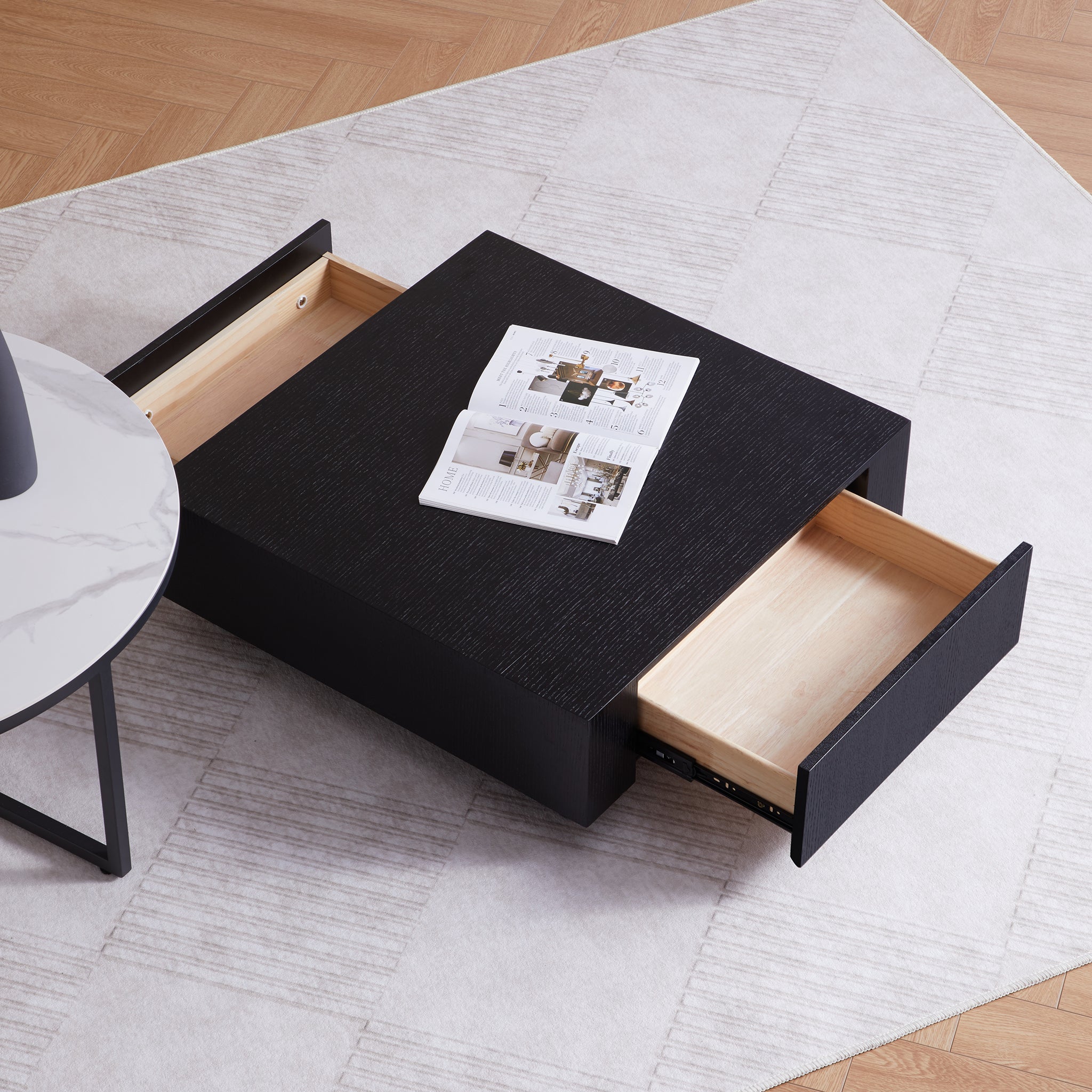 Ensemble de tables basses rondes et carrées Clarence