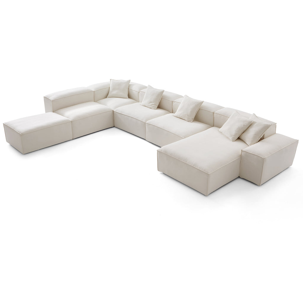 Canapé sectionnel modulaire Freedom beige à extrémité ouverte