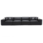 Ensemble de canapés modulaires en cuir kaki Domus