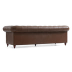 Canapé capitonné en cuir pleine fleur marron Durango Chesterfield