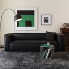 Canapé smoking Brancaster en cuir véritable noir