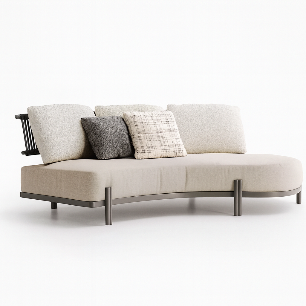 Ensemble de canapés sectionnels en osier incurvé pour l'extérieur Maui