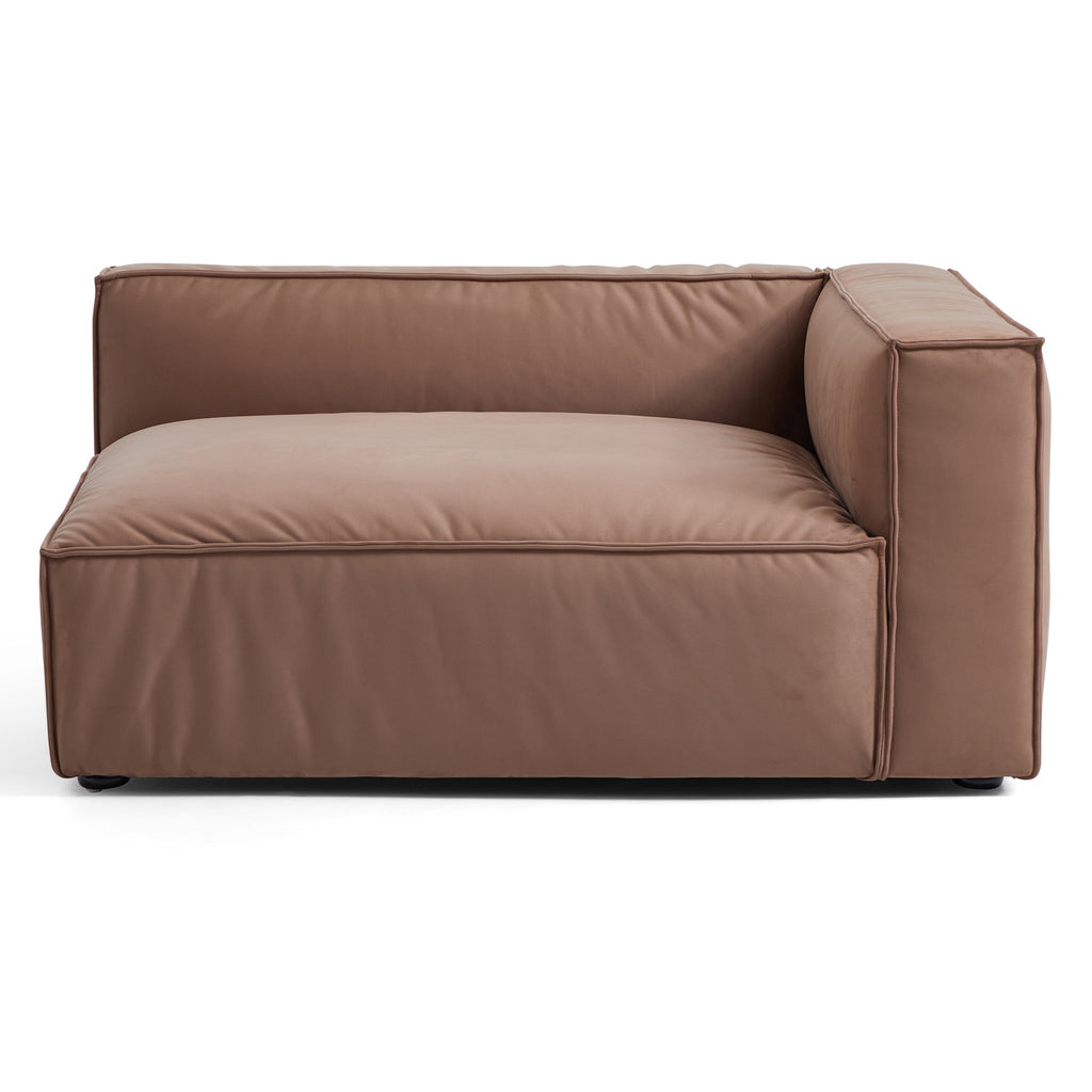 Canapé sectionnel et pouf de luxe minimaliste en tissu marron