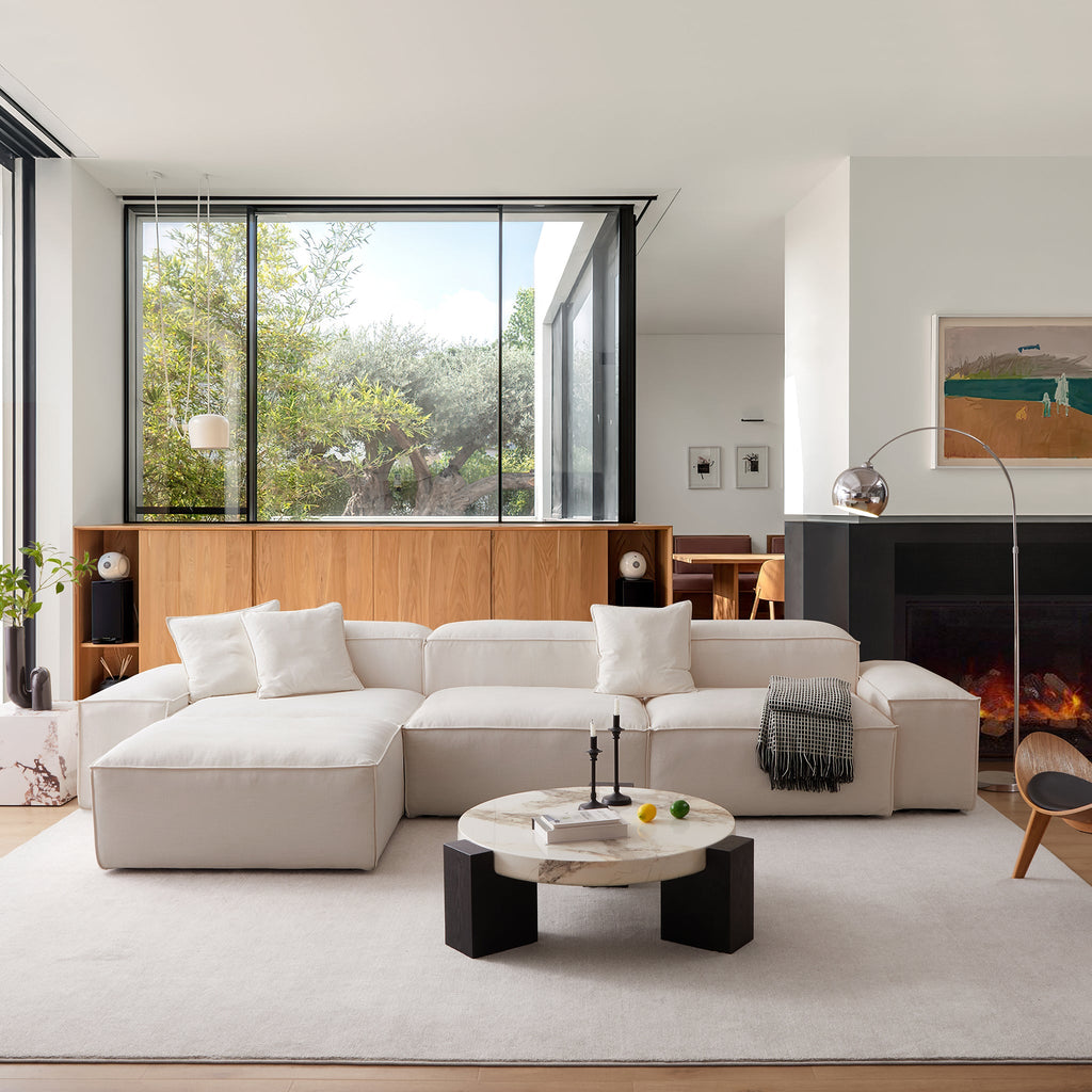 Canapé modulaire Freedom gris neuf avec pouf