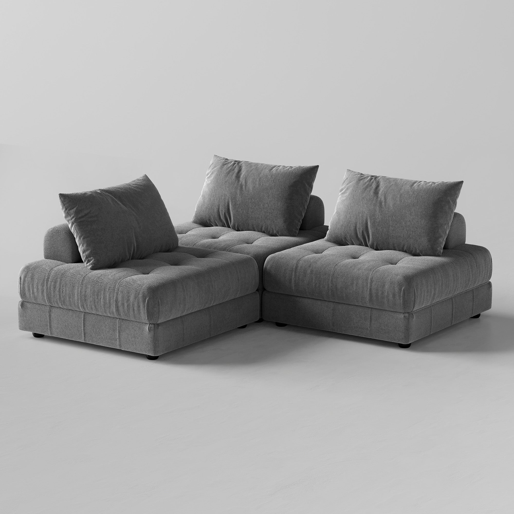 Canapé sectionnel modulaire gris Block