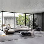 Canapé d'angle bleu minimaliste Connery