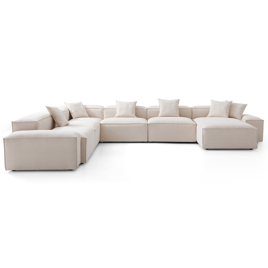 Canapé sectionnel blanc Freedom Modular en forme de U