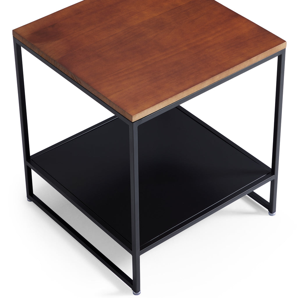 Table d'appoint de rangement en noyer Blacksteel
