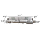 Canapé d'angle incurvé en tissu gris Arles