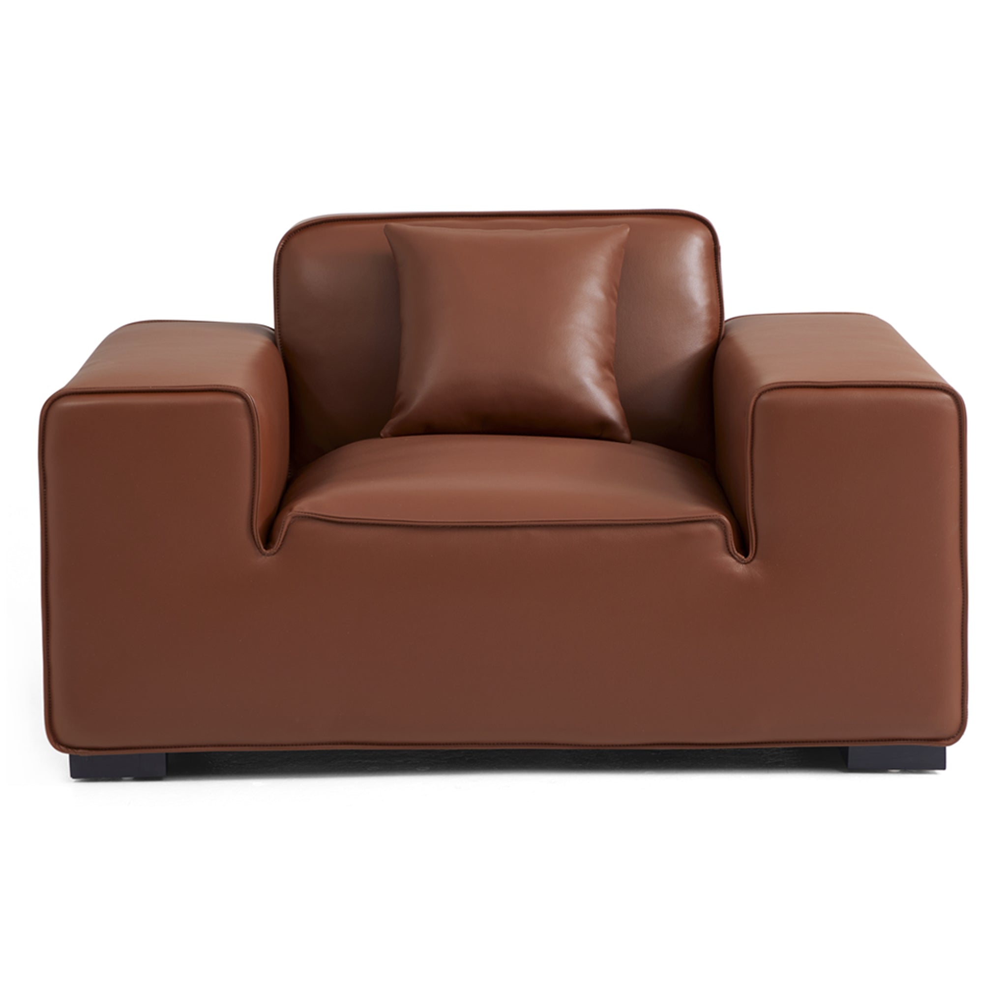 Ensemble de canapés modulaires en cuir marron Domus