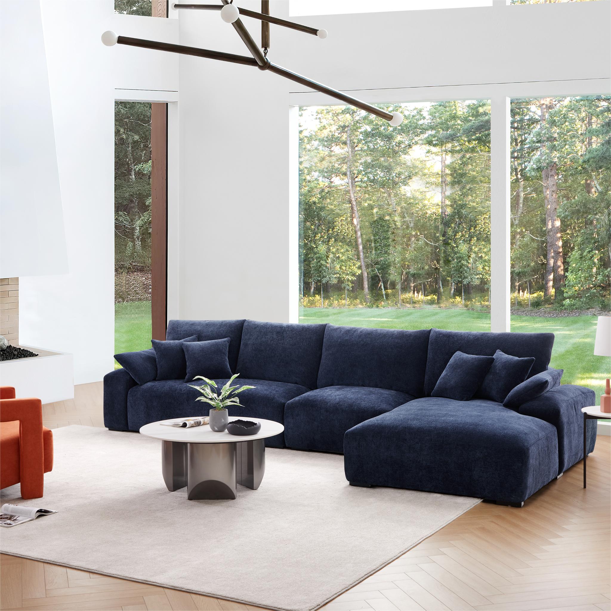 Le canapé d'angle bleu marine Empress