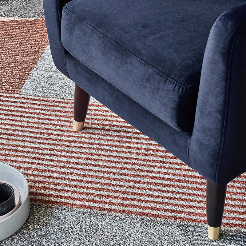 Fauteuil de salon en velours bleu Eden Ink