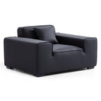 Ensemble de canapés modulaires en cuir noir Domus