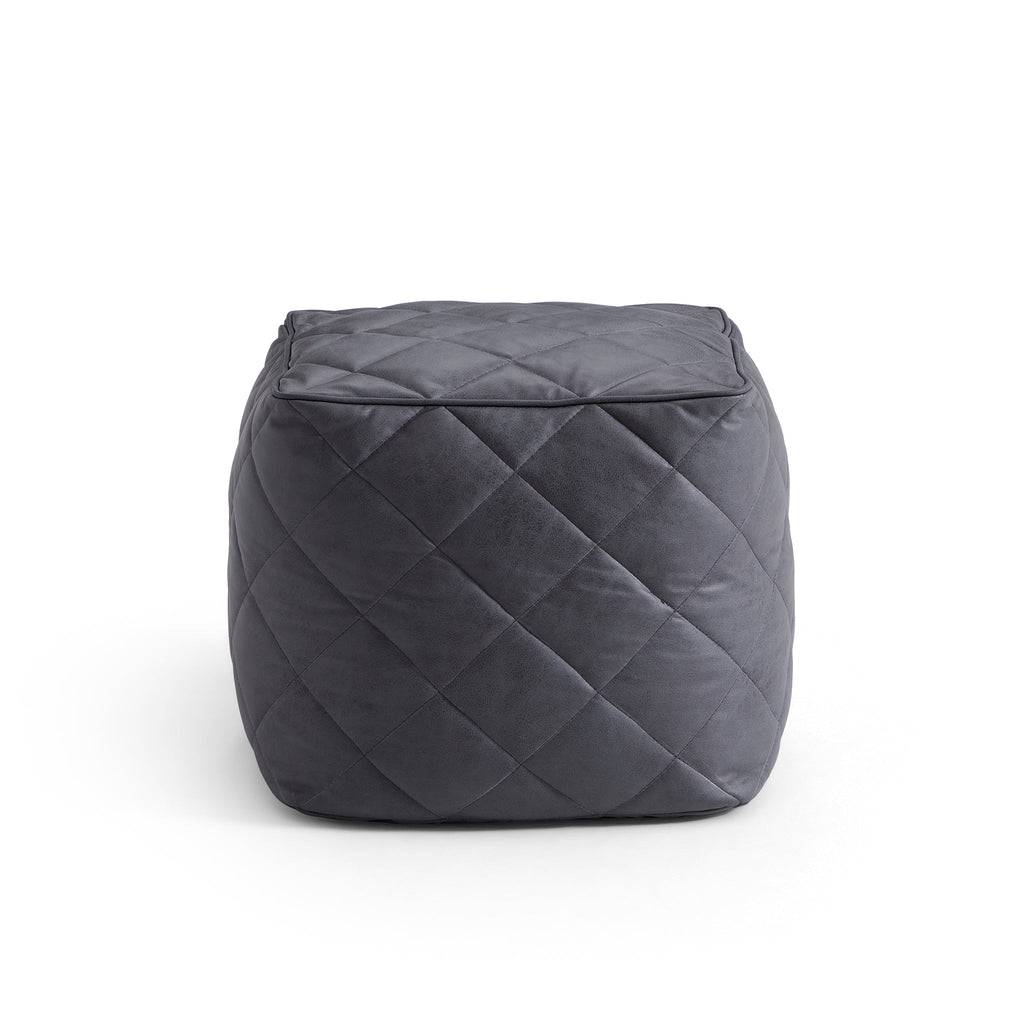 Pouf carré Leathaire beige gaufré