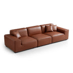 Canapé modulaire en cuir kaki Domus